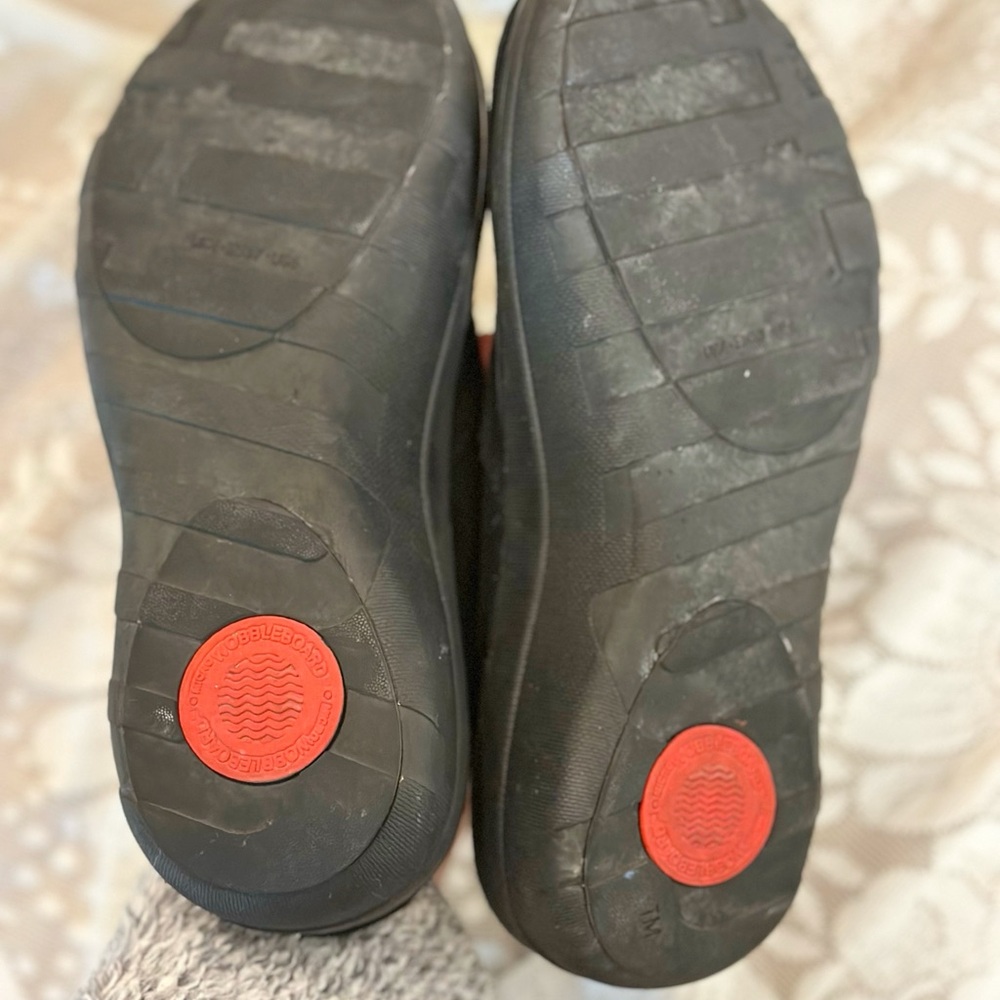FitFlop Women's Black Suede Slip-On Clog Mules - Picture 3 of 3